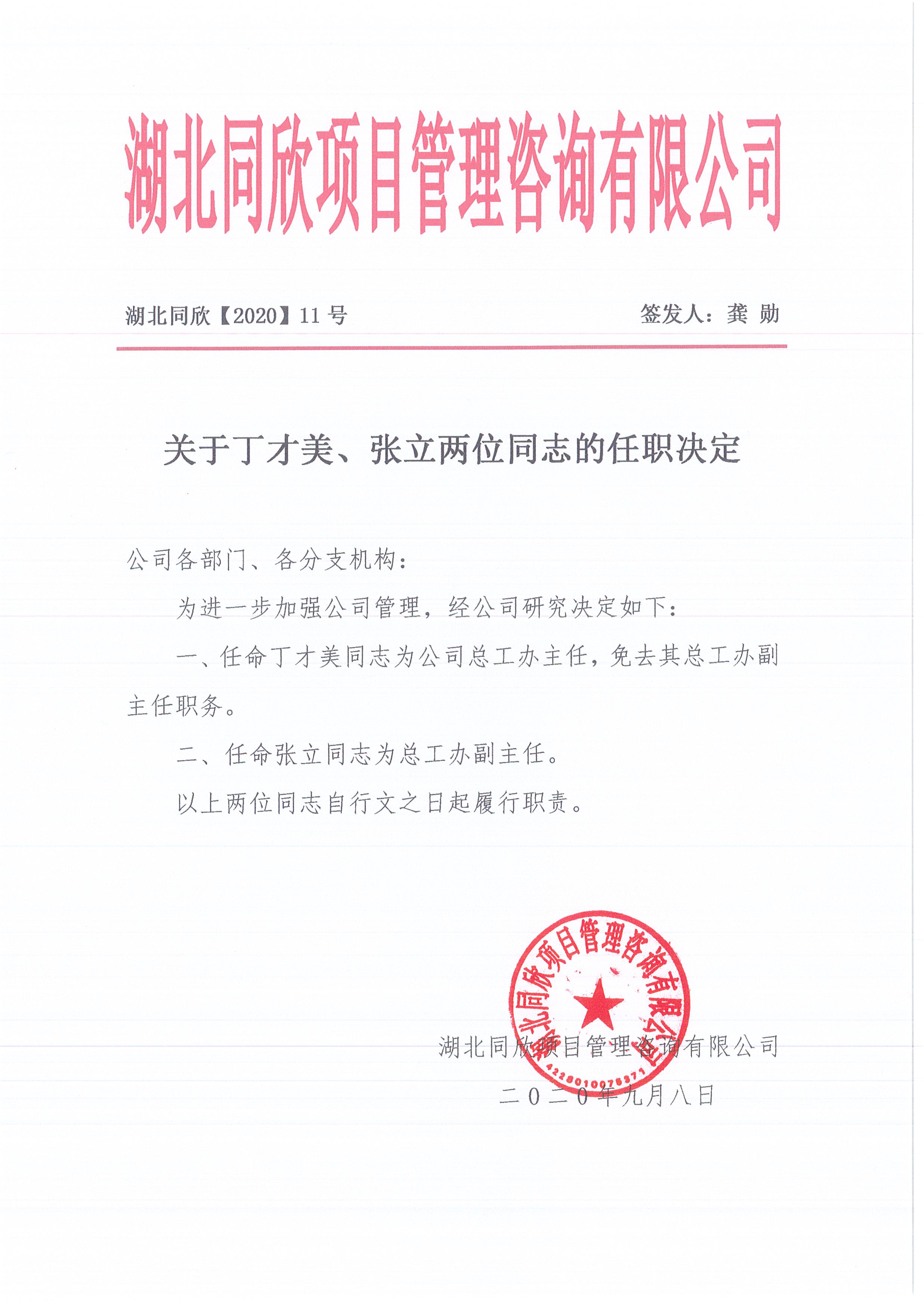湖北BETVLCTOR伟德[2020]11号关于丁才美、张立两位同志的任职决定.jpg
